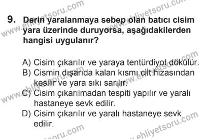 10 Ekim 2015 Tarihli Sürücü Adayları Sınavı K Kitapçığı 9. Soru