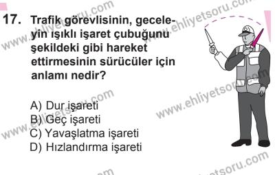 10 Ekim 2015 Tarihli Sürücü Adayları Sınavı K Kitapçığı 17. Soru