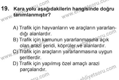 10 Ekim 2015 Tarihli Sürücü Adayları Sınavı L Kitapçığı 19. Soru