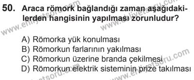 10 Ekim 2015 Tarihli Sürücü Adayları Sınavı L Kitapçığı 50. Soru