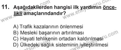 10 Ekim 2015 Tarihli Sürücü Adayları Sınavı M Kitapçığı 11. Soru