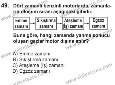 10 Ekim 2015 Tarihli Sürücü Adayları Sınavı M Kitapçığı 49. Soru