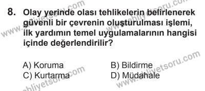 10 Ekim 2015 Tarihli Sürücü Adayları Sınavı N Kitapçığı 8. Soru