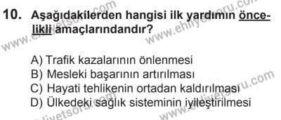 10 Ekim 2015 Tarihli Sürücü Adayları Sınavı N Kitapçığı 10. Soru