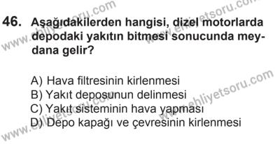 10 Ekim 2015 Tarihli Sürücü Adayları Sınavı N Kitapçığı 46. Soru