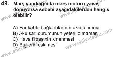 10 Ekim 2015 Tarihli Sürücü Adayları Sınavı N Kitapçığı 49. Soru