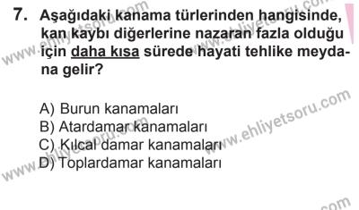 10 Ocak 2015 Tarihli Sürücü Adayları Sınavı K Kitapçığı 7. Soru
