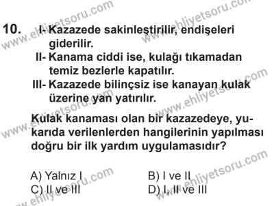 10 Ocak 2015 Tarihli Sürücü Adayları Sınavı K Kitapçığı 10. Soru