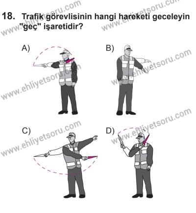10 Ocak 2015 Tarihli Sürücü Adayları Sınavı K Kitapçığı 18. Soru