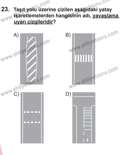 10 Ocak 2015 Tarihli Sürücü Adayları Sınavı K Kitapçığı 23. Soru
