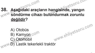 10 Ocak 2015 Tarihli Sürücü Adayları Sınavı K Kitapçığı 38. Soru