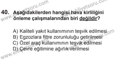 10 Ocak 2015 Tarihli Sürücü Adayları Sınavı K Kitapçığı 40. Soru