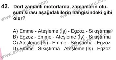 10 Ocak 2015 Tarihli Sürücü Adayları Sınavı K Kitapçığı 42. Soru