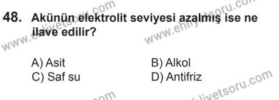 10 Ocak 2015 Tarihli Sürücü Adayları Sınavı K Kitapçığı 48. Soru