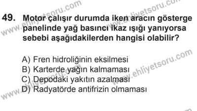 10 Ocak 2015 Tarihli Sürücü Adayları Sınavı K Kitapçığı 49. Soru