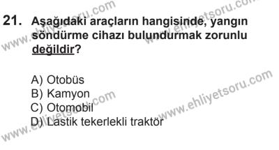 10 Ocak 2015 Tarihli Sürücü Adayları Sınavı L Kitapçığı 21. Soru