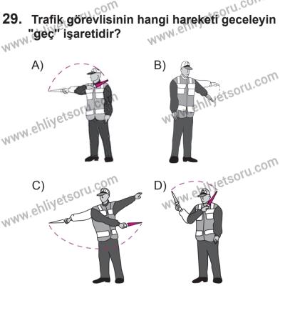 10 Ocak 2015 Tarihli Sürücü Adayları Sınavı L Kitapçığı 29. Soru