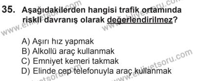 10 Ocak 2015 Tarihli Sürücü Adayları Sınavı L Kitapçığı 35. Soru