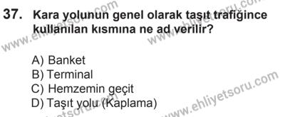 10 Ocak 2015 Tarihli Sürücü Adayları Sınavı L Kitapçığı 37. Soru