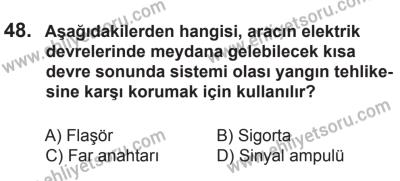 10 Ocak 2015 Tarihli Sürücü Adayları Sınavı L Kitapçığı 48. Soru