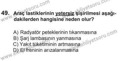 10 Ocak 2015 Tarihli Sürücü Adayları Sınavı L Kitapçığı 49. Soru
