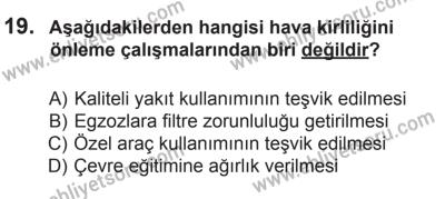 10 Ocak 2015 Tarihli Sürücü Adayları Sınavı M Kitapçığı 19. Soru