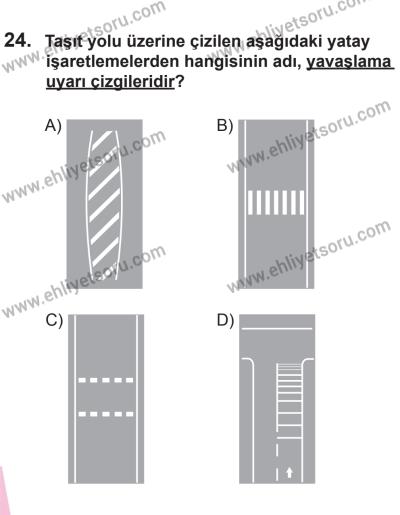10 Ocak 2015 Tarihli Sürücü Adayları Sınavı M Kitapçığı 24. Soru