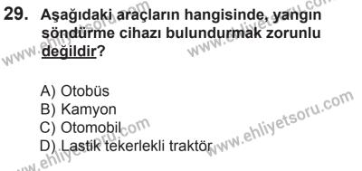 10 Ocak 2015 Tarihli Sürücü Adayları Sınavı M Kitapçığı 29. Soru