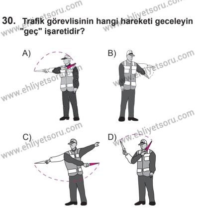 10 Ocak 2015 Tarihli Sürücü Adayları Sınavı M Kitapçığı 30. Soru