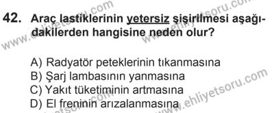 10 Ocak 2015 Tarihli Sürücü Adayları Sınavı M Kitapçığı 42. Soru
