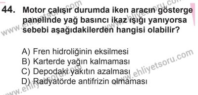 10 Ocak 2015 Tarihli Sürücü Adayları Sınavı M Kitapçığı 44. Soru