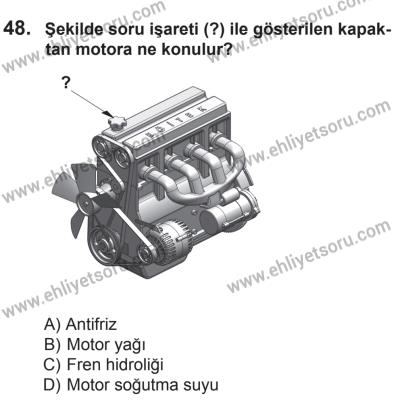 10 Ocak 2015 Tarihli Sürücü Adayları Sınavı M Kitapçığı 48. Soru