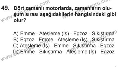 10 Ocak 2015 Tarihli Sürücü Adayları Sınavı M Kitapçığı 49. Soru