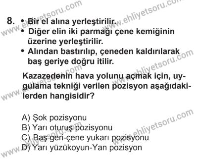10 Ocak 2015 Tarihli Sürücü Adayları Sınavı N Kitapçığı 8. Soru