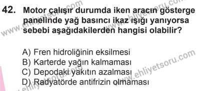 10 Ocak 2015 Tarihli Sürücü Adayları Sınavı N Kitapçığı 42. Soru
