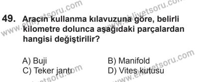 10 Ocak 2015 Tarihli Sürücü Adayları Sınavı N Kitapçığı 49. Soru