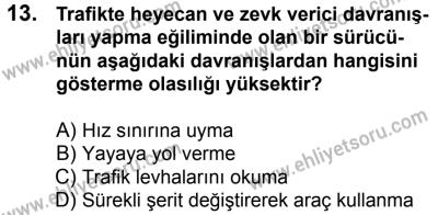 10 Şubat 2018 Tarihli Sürücü Adayları Sınavı K Kitapçığı 13. Soru