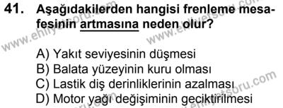 10 Şubat 2018 Tarihli Sürücü Adayları Sınavı K Kitapçığı 41. Soru