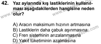 10 Şubat 2018 Tarihli Sürücü Adayları Sınavı K Kitapçığı 42. Soru