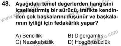 10 Şubat 2018 Tarihli Sürücü Adayları Sınavı K Kitapçığı 48. Soru