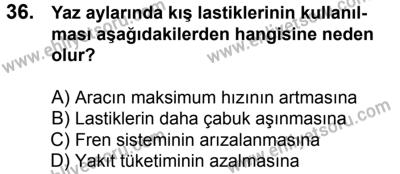 10 Şubat 2018 Tarihli Sürücü Adayları Sınavı L Kitapçığı 36. Soru