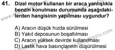10 Şubat 2018 Tarihli Sürücü Adayları Sınavı L Kitapçığı 41. Soru