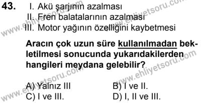 10 Şubat 2018 Tarihli Sürücü Adayları Sınavı L Kitapçığı 43. Soru