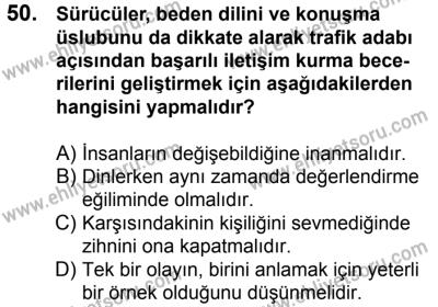 10 Şubat 2018 Tarihli Sürücü Adayları Sınavı L Kitapçığı 50. Soru