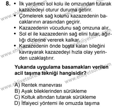 10 Şubat 2018 Tarihli Sürücü Adayları Sınavı M Kitapçığı 8. Soru