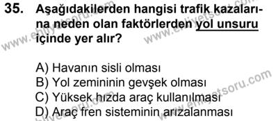 10 Şubat 2018 Tarihli Sürücü Adayları Sınavı M Kitapçığı 35. Soru