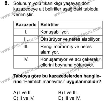 10 Şubat 2018 Tarihli Sürücü Adayları Sınavı N Kitapçığı 8. Soru