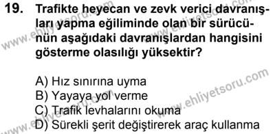 10 Şubat 2018 Tarihli Sürücü Adayları Sınavı N Kitapçığı 19. Soru