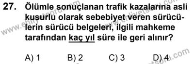 10 Şubat 2018 Tarihli Sürücü Adayları Sınavı N Kitapçığı 27. Soru