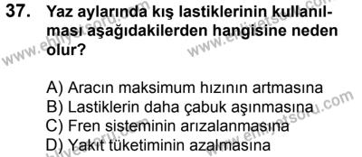 10 Şubat 2018 Tarihli Sürücü Adayları Sınavı N Kitapçığı 37. Soru
